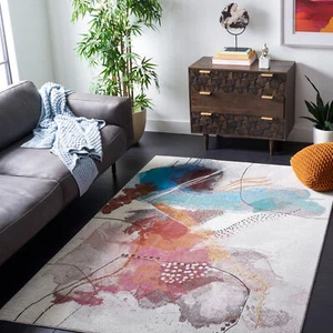 Safavieh Power Loomed Aria Collection Ivory / Red Area Rugs - ARA193Q - Picture 1 of 10