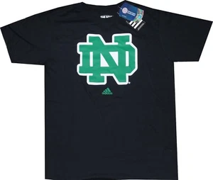 adidas Notre Dame Fighting Irish Logo Mens Black Shirt New tags Medium - Picture 1 of 3