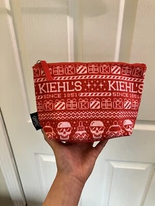Kiehl’s Limited Edition Skull/Fair Isle Holiday Christmas Make-Up Cosmetic Bag - Picture 1 of 4
