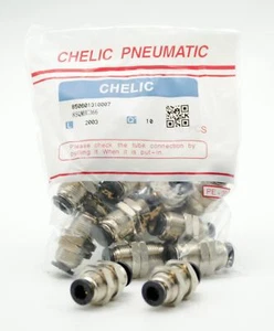 CHELIC SQMH-C3 6-6 Bulkhead union Push to connect Fitting (10 PCS PER BAG) - Picture 1 of 5