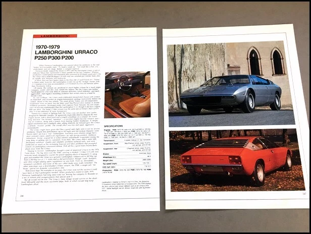 Lamborghini Urraco Car Review Print Article with Specs 1970 1972 1974 1978 P246 Foto 1 de 1