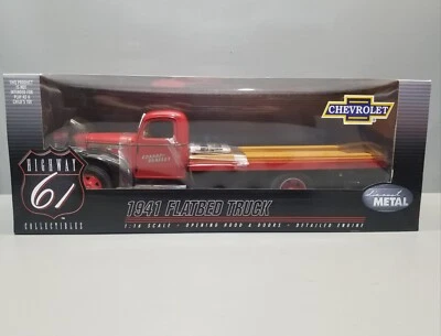 Highway 61 DCP 1/16 Red Chevrolet 1941 Flatbed Truck Graham Bradley New - Image 1 of 4