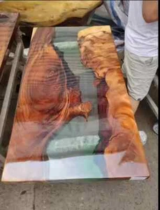 Mesa de bar/sofá transparente epoxi pedido personalizado epoxi brillante 100 % HECHA A MANO - Imagen 1 de 3