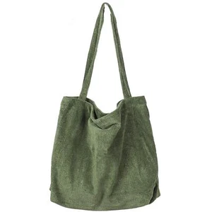 Women Corduroy Tote Bag Casual Handbags Big Capacity Shopping Shoulder Bag With - Picture 1 of 6