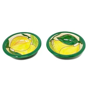 Tapas Bowls Signature Lemons Hand Painted Ceramic 12cm Food Snack Dish Set of 2 - Picture 1 of 3