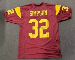 O.J. SIMPSON SIGNED AUTO JERSEY JSA WITNESSED #WA601617 **USC TROJANS** HOF - Picture 1 of 3