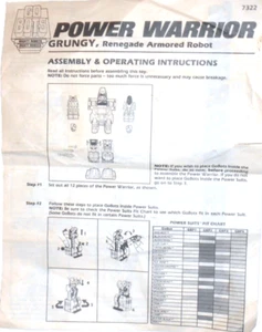 Gobots 1984 GRUNGY INSTRUCTIONS vintage tonka go bots courageous power warrior - Picture 1 of 4