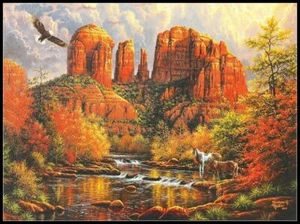 Nadelarbeit Handwerk Vollstickerei gezählte Kreuzstich-Sets Sedona Majestät - Bild 1 von 6