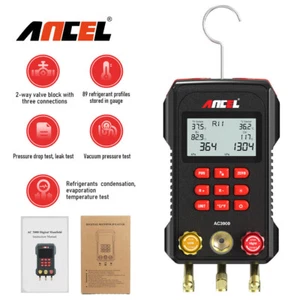 Digital Refrigeration Manifold Gauge HVAC Pressure Vacuum Temperature Meter - Picture 1 of 10