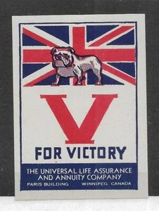 CANADÁ, SELLO DE PÓSTER DE LA PRIMERA GUERRA MUNDIAL CON GATO DE UNIÓN, COMPAÑÍA UNIVERSAL DE SEGUROS DE VIDA, MNG - Imagen 1 de 1