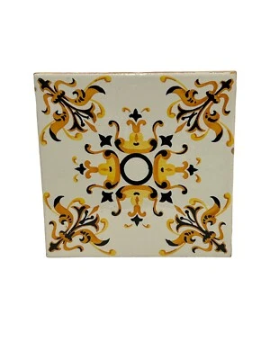 Azulejo de terracota esmaltado español vintage Maurice Duchin 8" X 8" mediados de siglo Foto 1 de 4