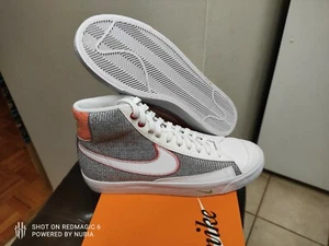 Nike Blazer Mid '77 Men's Size 9 Recycled Jersey Grey White-Red CW5838 022 - Picture 1 of 8