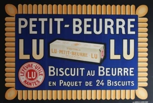 "PETIT-BEURRE LU" Affiche originale entoilée Litho 1910 129x185cm - Imagen 1 de 1