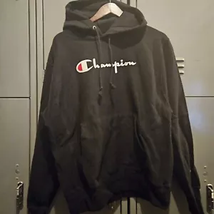 Sudadera con capucha para hombre Champion peso pesado con corazones en capucha en negro talla mediana nueva con etiquetas - Imagen 1 de 8