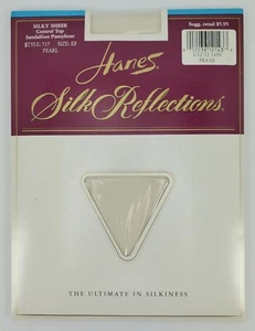 Hanes Silk Reflections Size EF Pearl Control Top Sandalfoot Pantyhose #717 Vtg - Picture 1 of 5