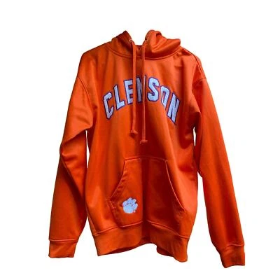 OVB Clemson Tigers Arco Logo Bolsillo Naranja Pesado Suave Unisex Sudadera con Capucha Med Foto 1 de 4