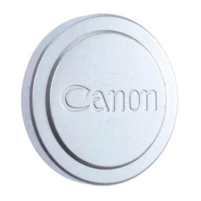 CANON ORIGINAL 42mm SLIP ON FRONT METAL LENS CAP SILVER 4 50mm F1.8 LTM#35 30D W - Image 1 of 2