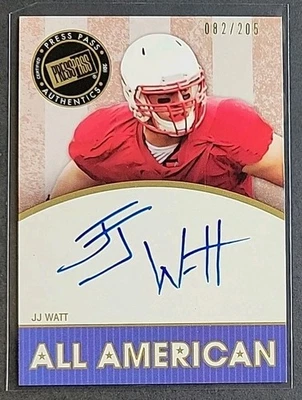 JJ Watt 2011 Press Pass Legends All American RC Auto #/205 Rookie #AA-JW - Imagem 1 de 4