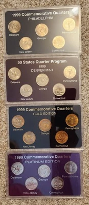 1999 commemorative quarters Set P,D Gold & Platinum Set Of 4 - Image 1 of 4