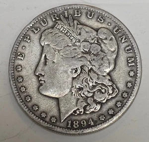 1894-S Morgan Silver Dollar $1 in Fine/Very Fine VF Condition - Picture 1 of 2