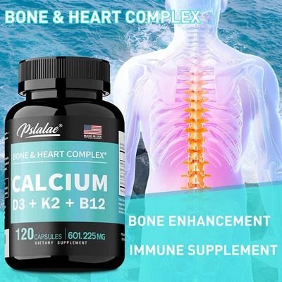 4-in-1 Calcium Capsules - with Vitamin D3, K2, B12 - Support Bone & Heart Health - Image 1 of 4