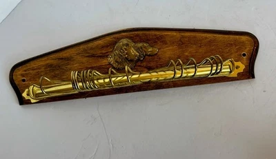 Vtg Necktie Closet Organizer Wood W/Brass Dogs - Image 1 of 4