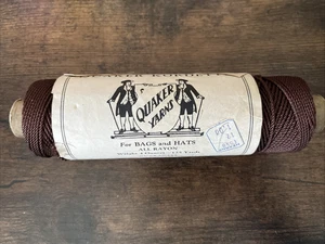 Rare Vintage 1940s Quaker Yarn Kordette Yarn - Full Spool 125 yds - Brown - Picture 1 of 5
