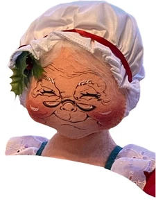 Bambola vintage 1991 Annalee 18” Mrs Santa Claus con vassoio #551291 Meredith NH USA - Foto 1 di 6