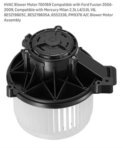 HVAC Blower Motor 700169 Compatible with Ford Fusion 2006-2009, Mercury Milan - Picture 1 of 16