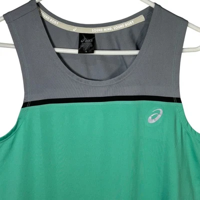 Camiseta sin mangas para correr ASICS para hombre PR Lyte gris verde talla pequeña nueva con etiquetas Foto 1 de 4