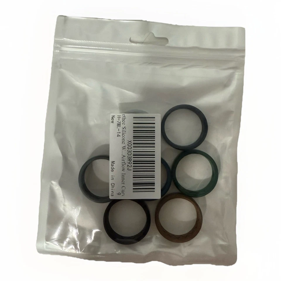 Silicone Wedding Bands Multicolor 7 Count Size 14 Foto 1 de 1