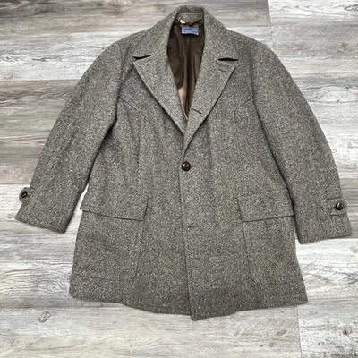 Vintage PENDLETON TWEED WOOL Mens Blazer Sport Coat Two Button Jacket 42L Brown - Image 1 of 4
