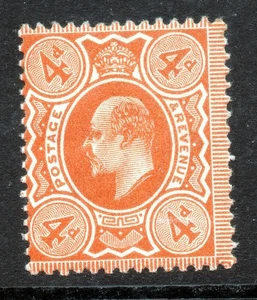 GB KEVII 1911 Harr. P14 4d orange SG 278 fine U/M, cat £120+ - Picture 1 of 2