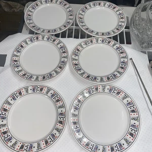 Set di 6 piatti per carte da gioco Lillian Vernon. Misura 7-3/4”d - Foto 1 di 8