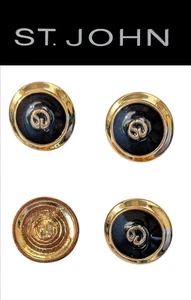 St John Knits (0.8 Inch) High Shine Gold Tone Raised Rim Replacement Buttons - Picture 1 of 1