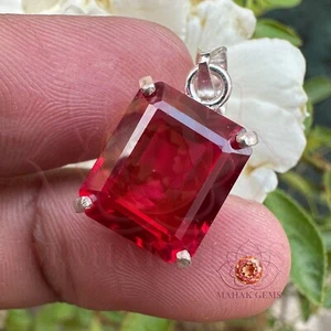 Certified 21.40 CT Natural Red Ruby Pendant 925 Silver – Elegant & Handcrafted - Picture 1 of 6
