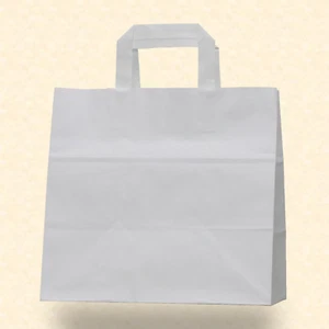 Papiertüten Weiß 26+17 x25 ab 10 St Flachhenkel Kuchen Bäcker Papiertragetaschen - Bild 1 von 1