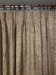 JCPenney Pair Vintage Knubby Tweed Brown/Beige Thermal Lined Drapes 2 Panels 80" - Picture 1 of 14