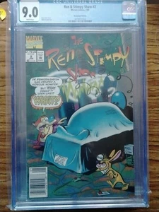 Ren And Stimpy #2 CGC 9.0 Newstand Nicolodian Marvel 1993 Mtv Classic Cartoon - Picture 1 of 3