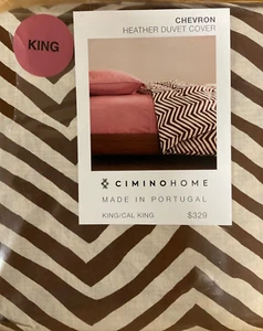 CIMINOHOME~CHEVRON HEATHER~Duvet Cover~1 Calif KING~100% Cotton~MSRP $329~NWT~ - Picture 1 of 7