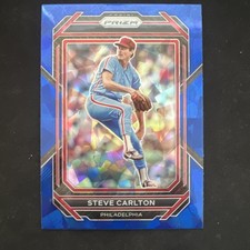 2023 Panini Prizm Steve Carlton #180 Phillies Blue Cracked Ice Parallel 