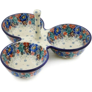 Piatto condimento ceramica polacca 10" Ceramika Artystyczna mazzo autunnale UNICO - Foto 1 di 6