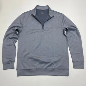 Hickey Freeman 1/4 Zip Pullover Oberteil Herren S grau gestreift Langarm Stretch Golf - Bild 1 von 12