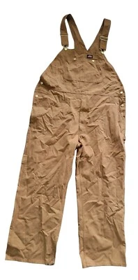 NWOT Dickie's Mens Bib Overalls Brown Duck Size 42W x 30L EB710BD Foto 1 de 4