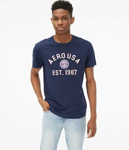 NWT 3XL Navy Blue Aeropostale 100% Cotton 3X Graphic Appliqued Logo T-Shirt XXXL - Picture 1 of 4