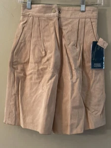 Wilson’s Womens Vintage Leather Suede Bermuda Tan Shorts Size 8 New With Tags - Picture 1 of 9