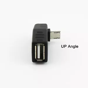 1x USB 2.0 A Female To Up Angle 90°Micro 5 Pin B Male OTG Host Adapter Connector - Picture 1 of 6