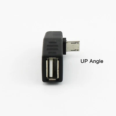 1x USB 2.0 A Female To Up Angle 90°Micro 5 Pin B Male OTG Host Adapter Connector - Image 1 of 4