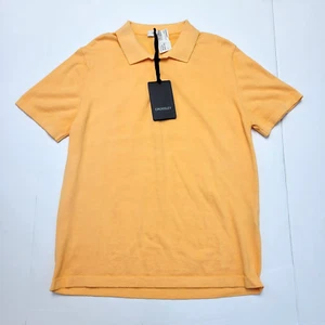 $195 New Crossley SS Knit Polo Shirt Men's Large L ORANGE Cotton Made in ITALY - Picture 1 of 5