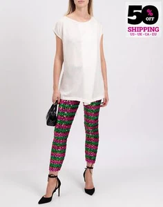 RRP€397 ANN DEMEULEMEESTER Crepe Top FR44 US12 UK16 XXL White Short Sleeve - Picture 1 of 12